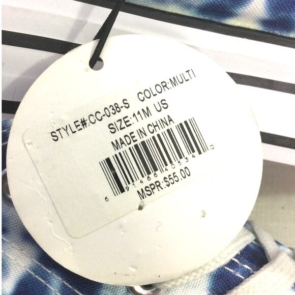 C &C California Blue Tie Dye Platform Lace Up Fashion Sneaker Women's 11M - Picture 11 of 14